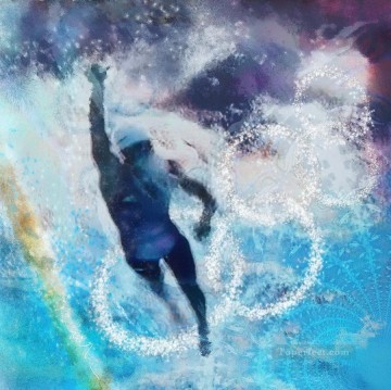 印象派 Painting - オリンピック水泳印象派